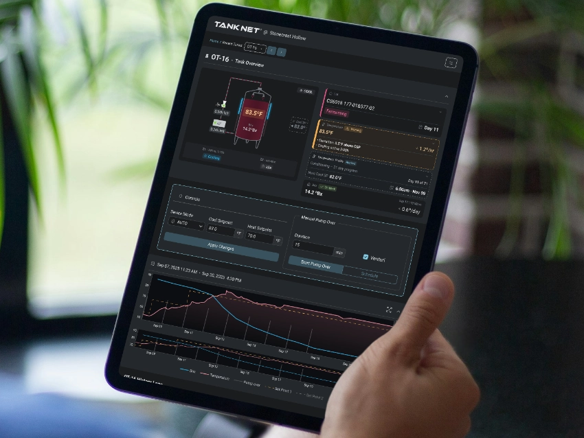 Tank Control Panel on iPad